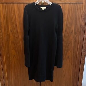 Michael Kors Collection Cashmere Black Sweater Dress with Bell Sleeves